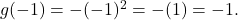 g(-1) = -(-1)^2 = -(1) = -1.